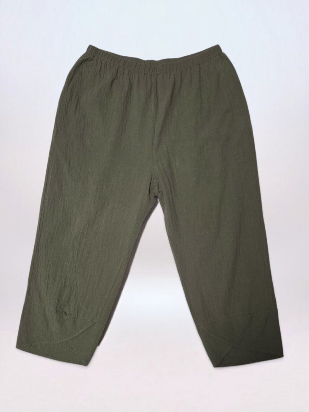 Olive Green Tulip Cropped Capris (Size 2X)